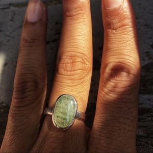 Green Kyanite Ring - Sterling Silver